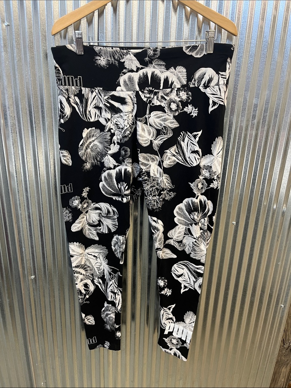 Puma Black & White Floral Leggings